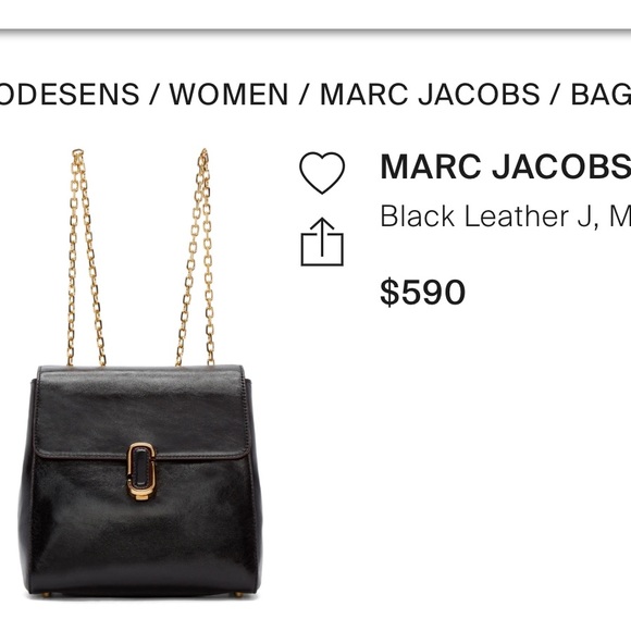 Marc Jacobs Black Leather Gold Chain-Link
Backpack - Picture 13 of 16